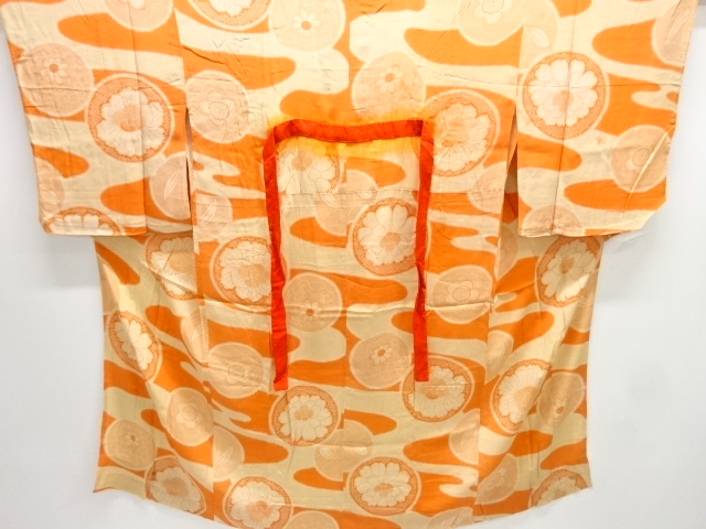 アンティーク　錦紗ヱ霞に花模様単衣長襦袢